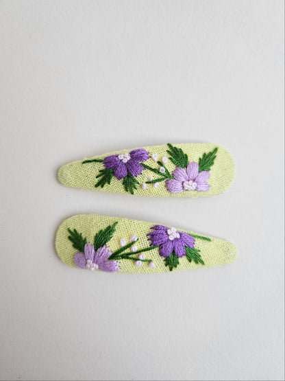 Hand-embroidery hair clips