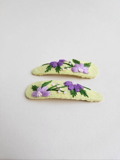 Hand-embroidery hair clips
