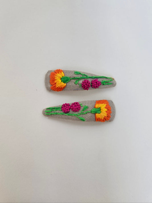 Hand-embroidery Hair clips