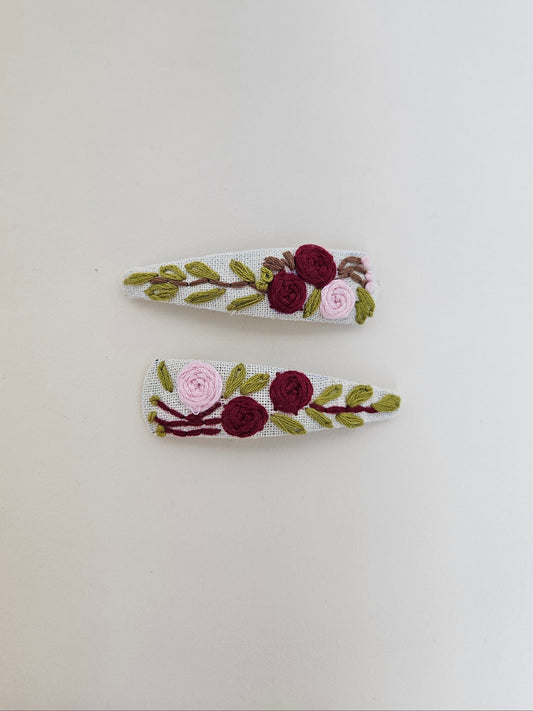 Hand-embroidery hair clips