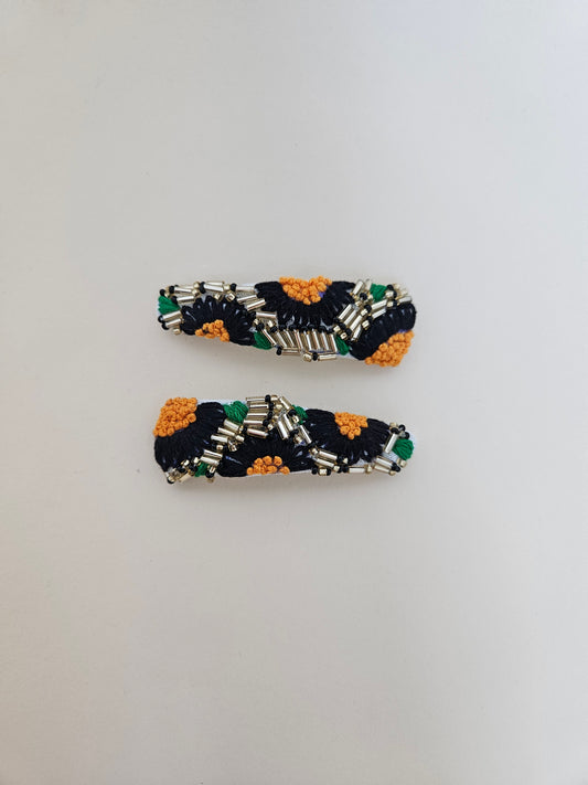 Hand-embroidery hair clips