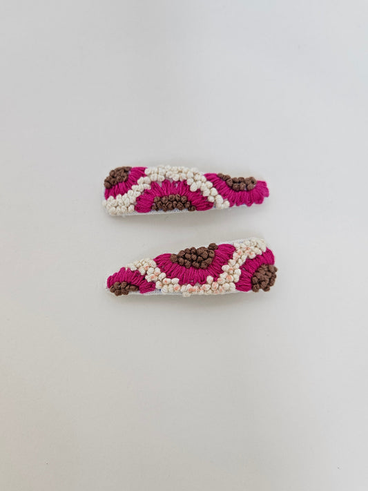 Hand-embroidery hair clips