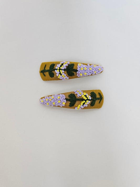 Hand-embroidery hair clips