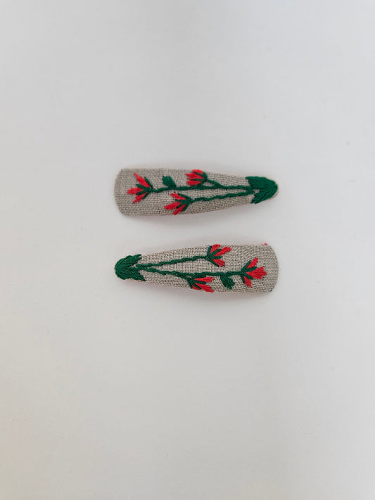 Hand-embroidery hair clips