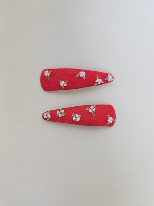Hand-embroidery hair clips