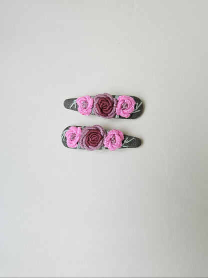 Hand-embroidery hairclips